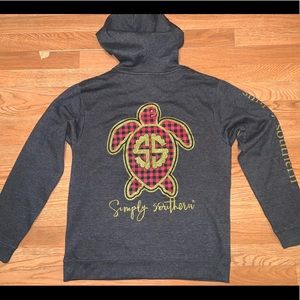 Simply Southern Turtle plaid hoodie